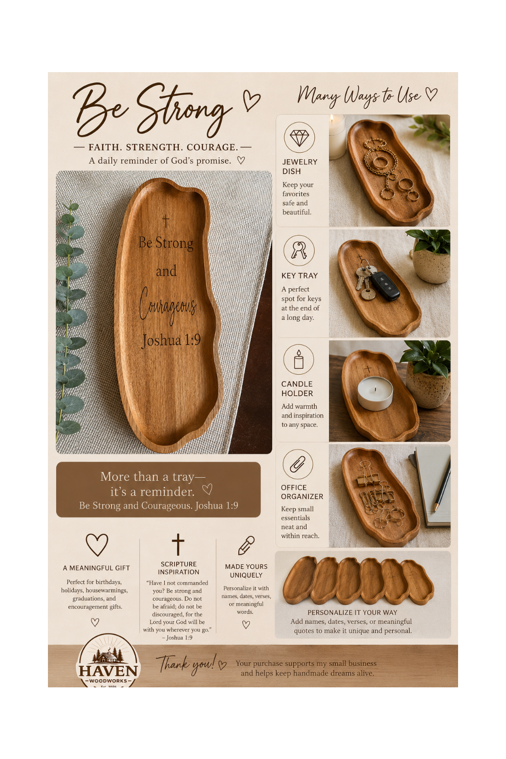 Personalized Acacia Tray | Free Shipping