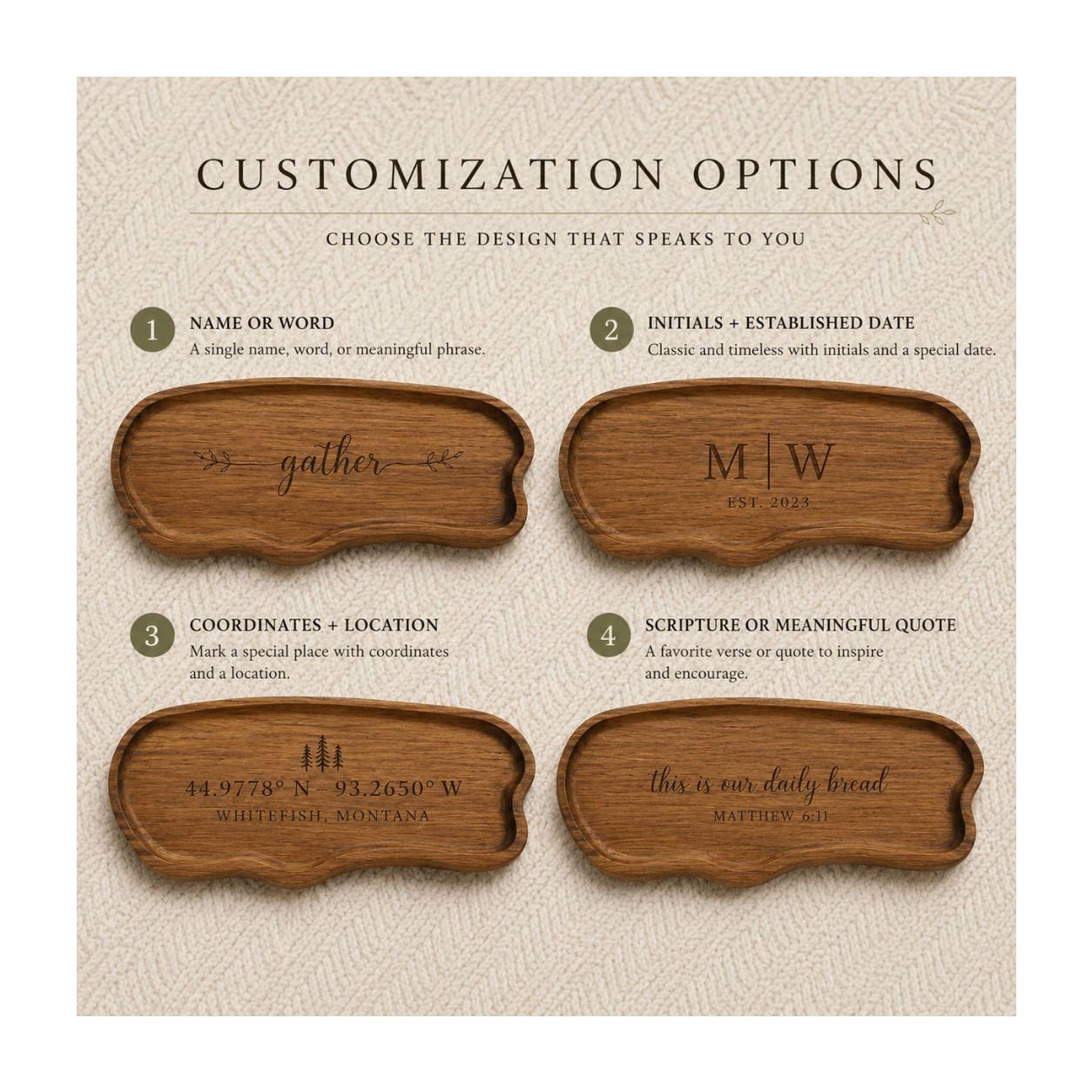Personalized Acacia Tray | Free Shipping
