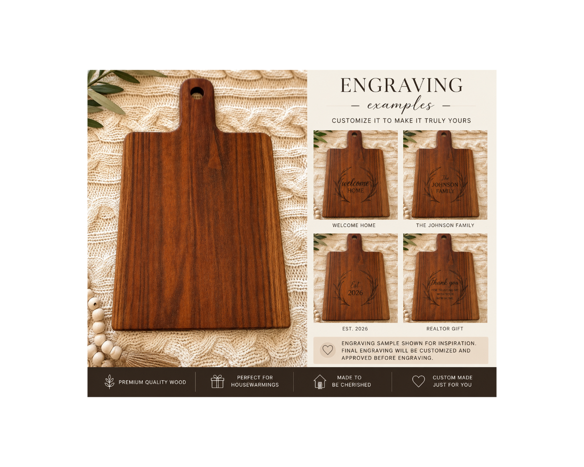 Rustic Handcrafted Walnut Serving Board