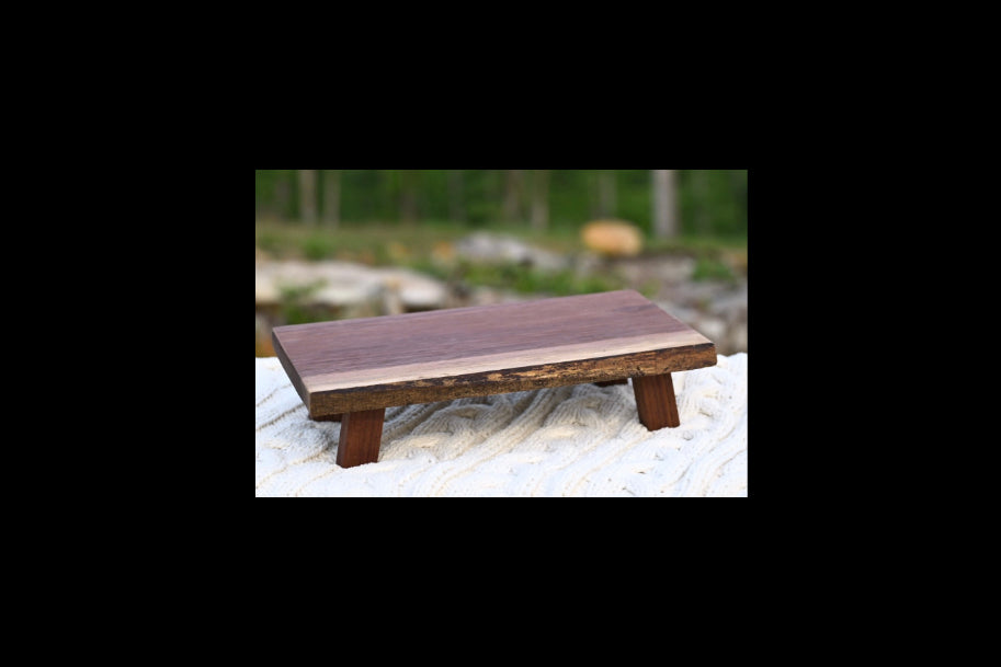 Handmade Walnut Display Riser | Small Wooden Pedestal Tray