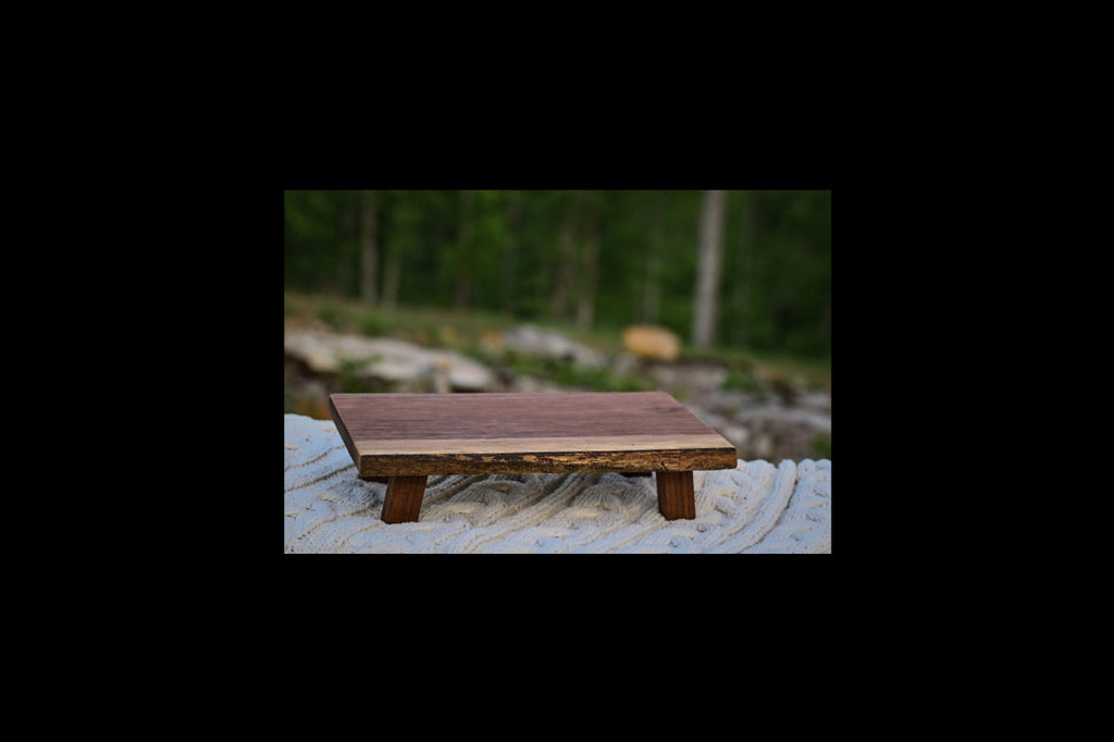 Handmade Walnut Display Riser | Small Wooden Pedestal Tray
