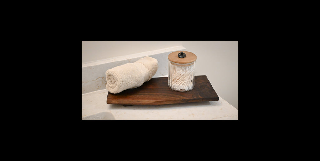 Handcrafted Walnut Riser - Modern Rustic Display Board