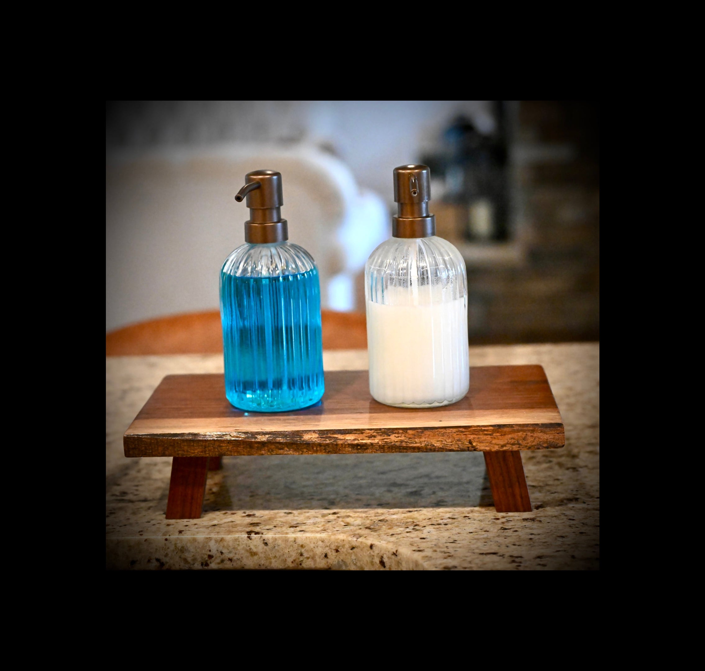 Handmade Walnut Display Riser | Small Wooden Pedestal Tray