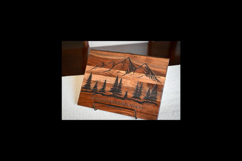 Faith Can Move Mountains Walnut Shelf Sitter