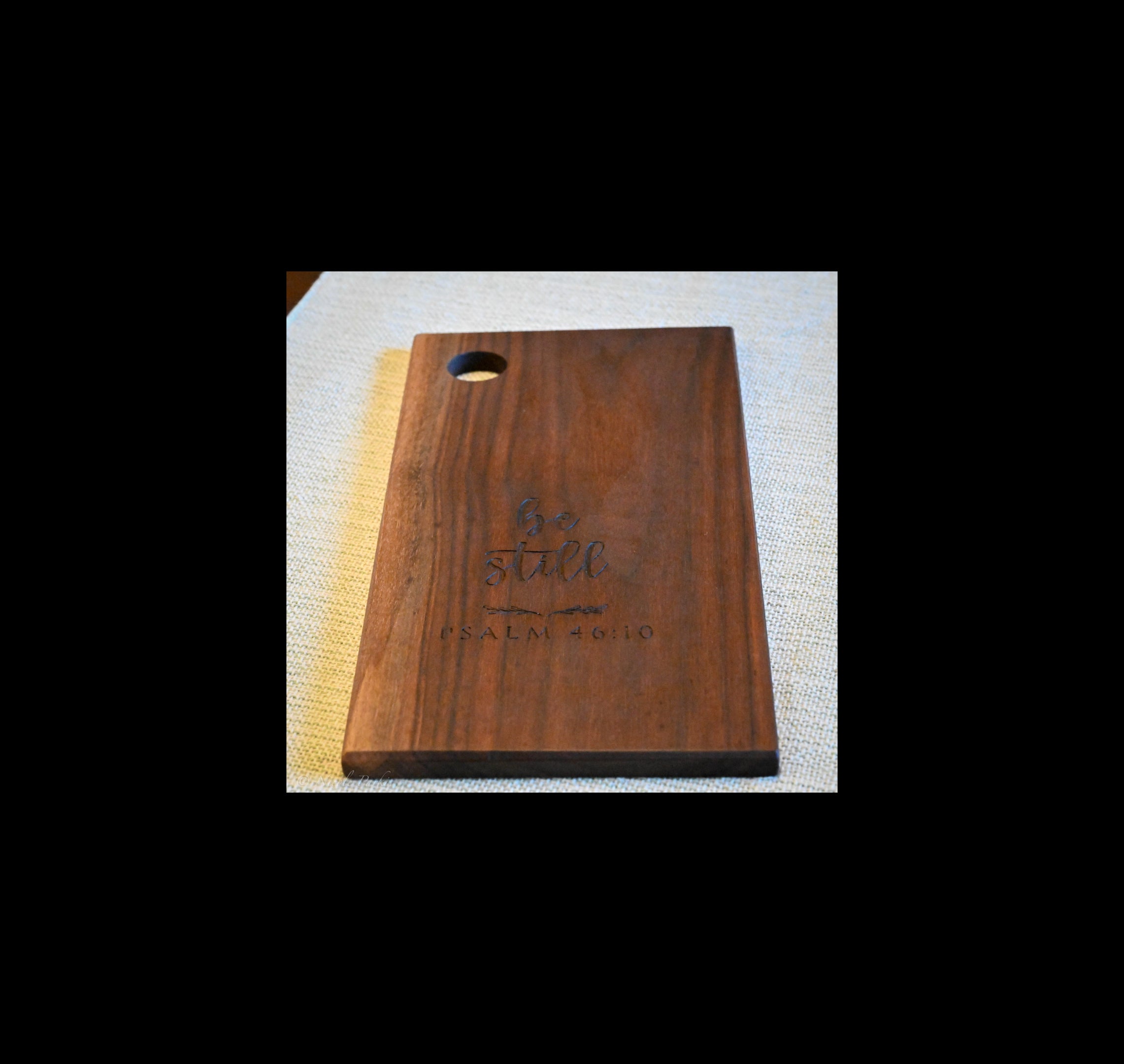 Engraved Walnut Serving Board | Psalm 46:10