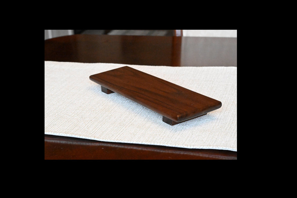 Handcrafted Walnut Display Riser | Small Rustic Pedestal Tray