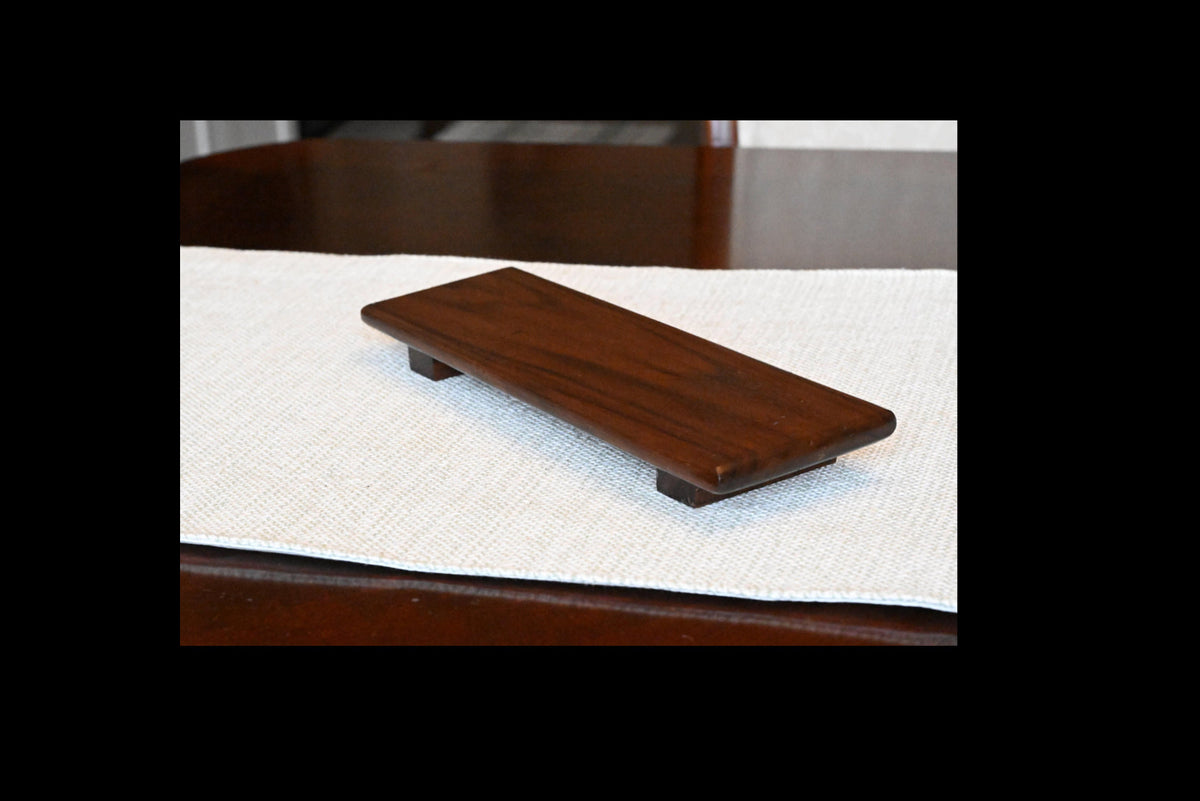 Handcrafted Walnut Display Riser | Small Rustic Pedestal Tray