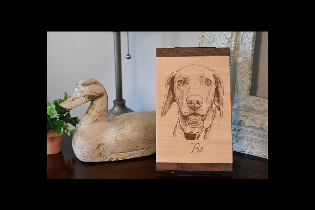 Custom Wood Portrait | Pet, Child & Memorial Keepsake |Shipping Included