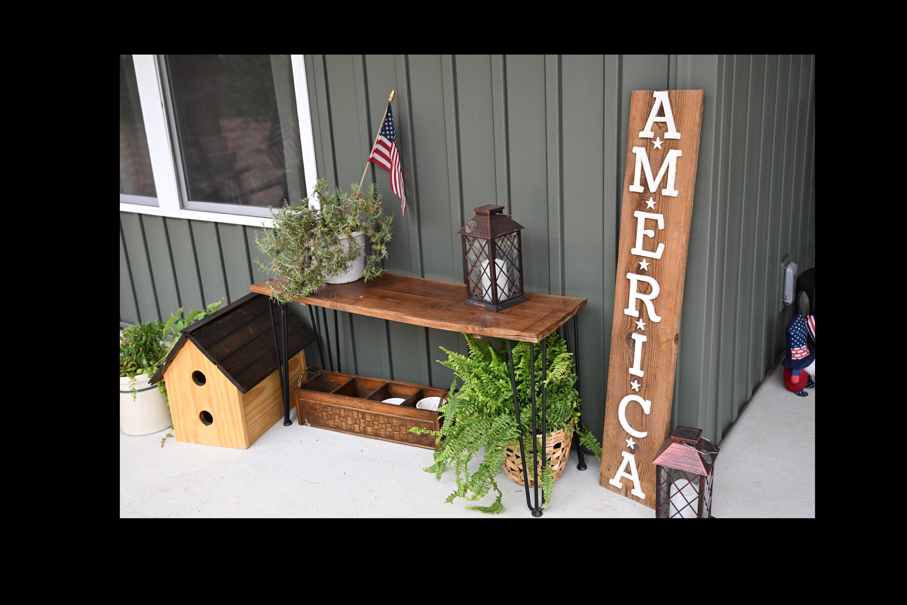Rustic AMERICA Porch Sign | Reclaimed Cedar
