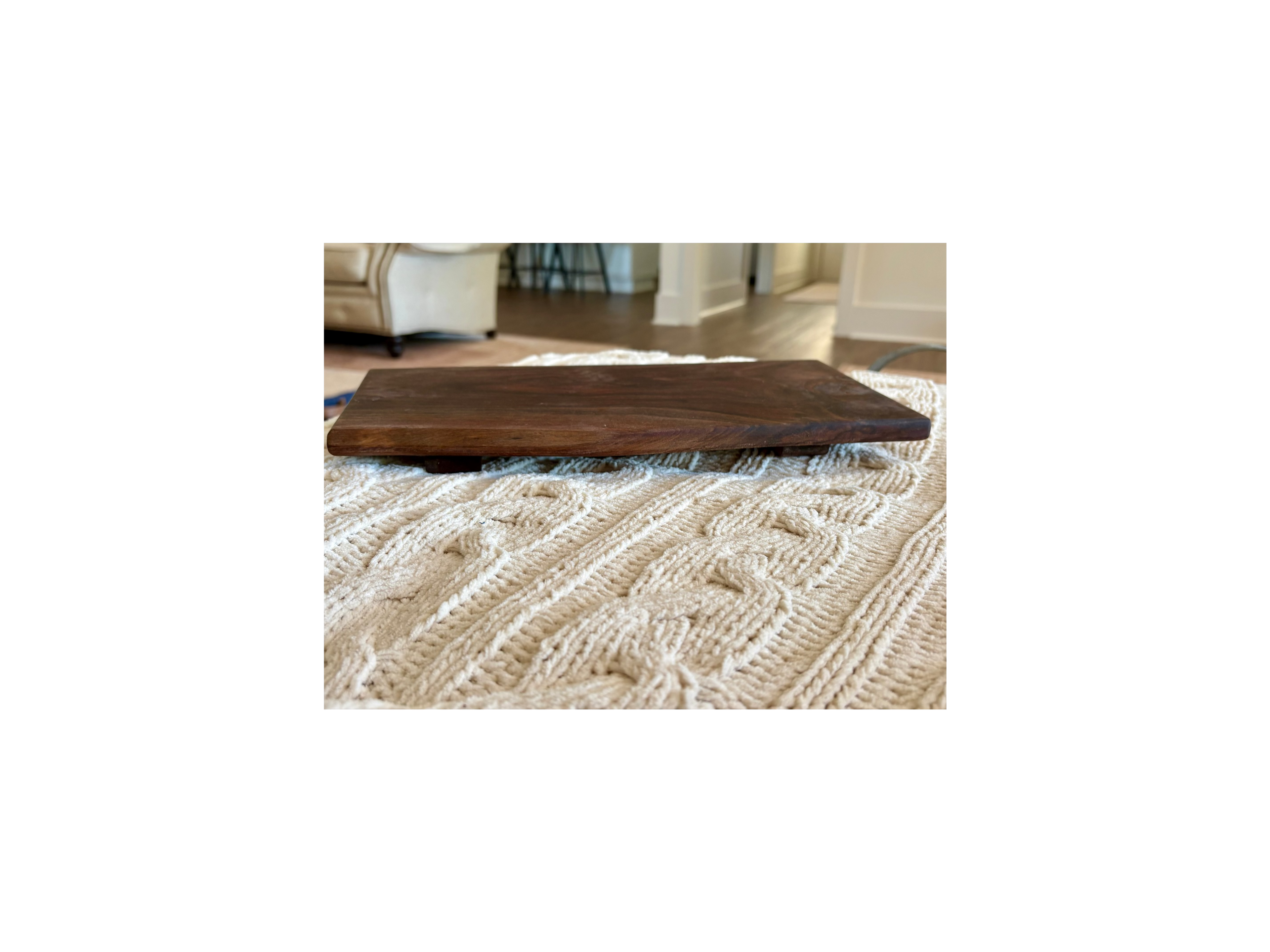 Handcrafted Walnut Riser - Modern Rustic Display Board
