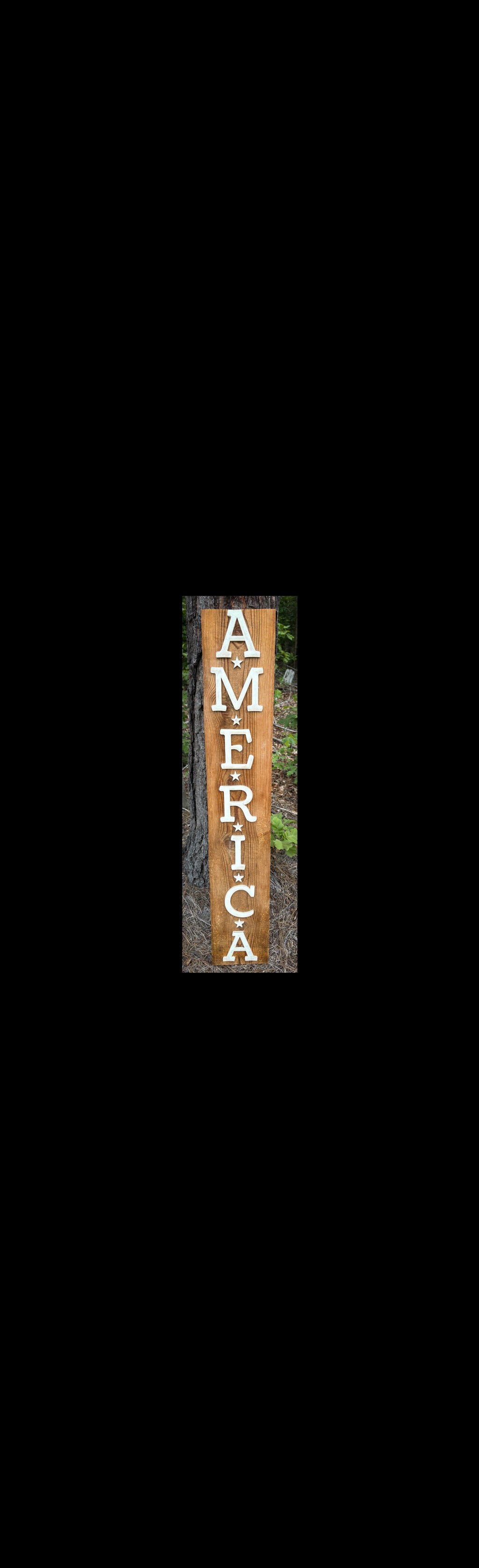 Rustic AMERICA Porch Sign | Reclaimed Cedar