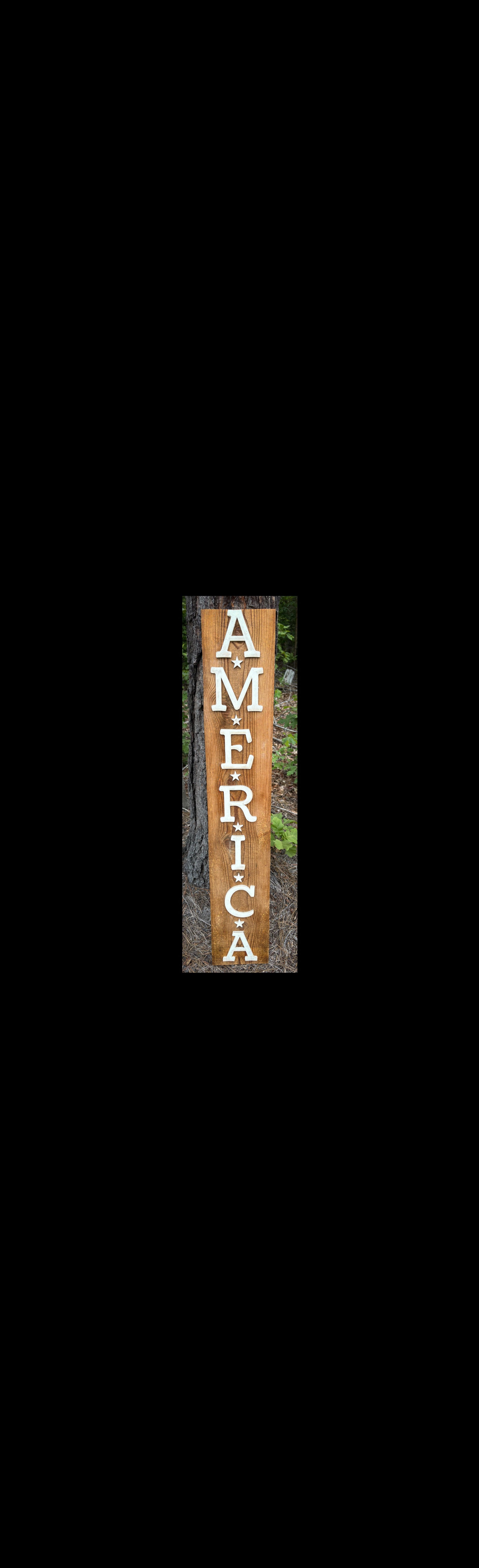 Rustic AMERICA Porch Sign | Reclaimed Cedar